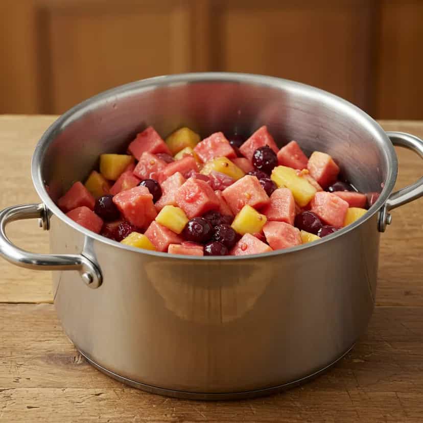 Foto deliciosa de Salada Tropical de Frutas pronta para servir - Snacks Naturais