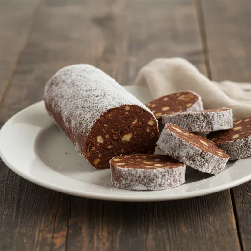 Foto deliciosa de Salame de Nutella com Avelãs pronta para servir - Outras Receitas