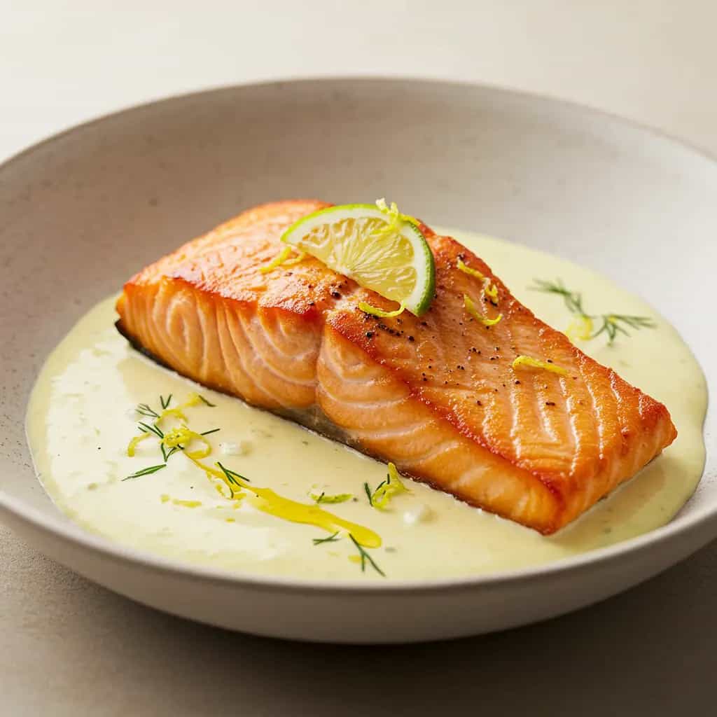 Salmão ao Molho de Limão e Cachaça