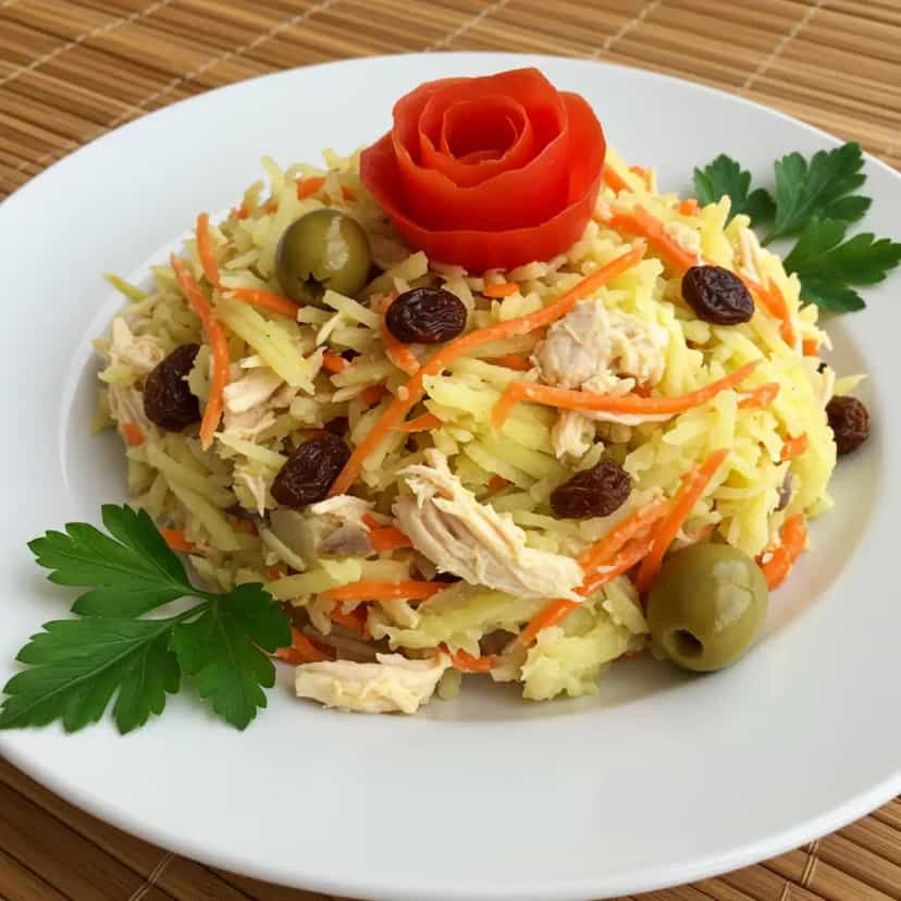 Foto deliciosa de Salpicão de Festa para o Réveillon pronta para servir - Pratos Brasileiros Icônicos