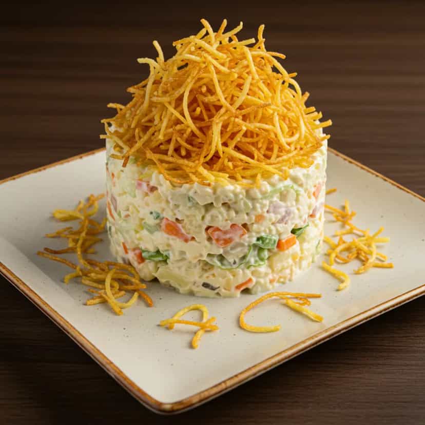 Foto deliciosa de Salpicão de Natal com Bacalhau pronta para servir - Peixes & Frutos do Mar