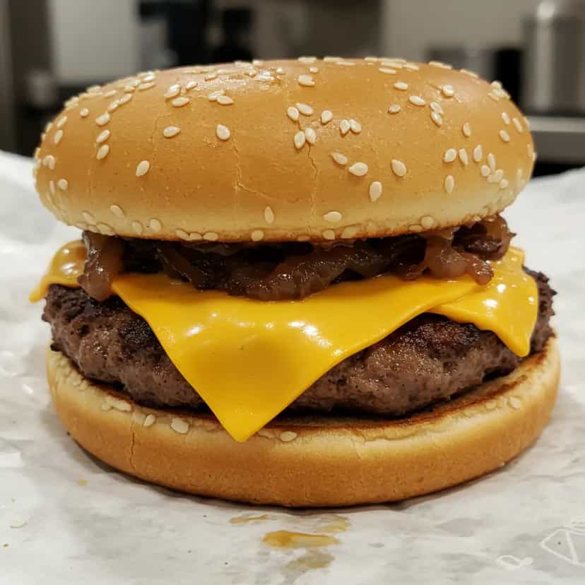 Foto deliciosa de Sanduíche Cheddar McMelt pronta para servir - Salgadinhos