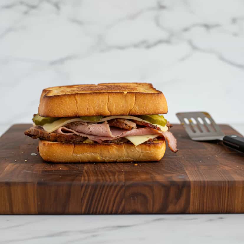 Foto deliciosa de Sanduíche Cubano pronta para servir - Lanches de Padaria