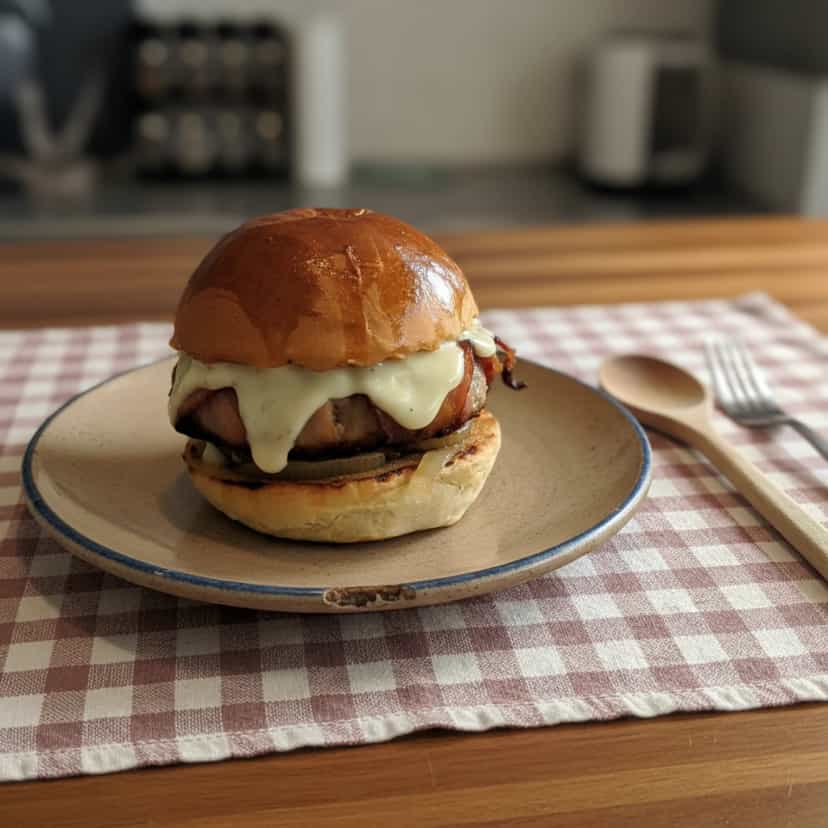 Foto deliciosa de Sanduíche de Bacon e Contrafilé pronta para servir - Salgadinhos