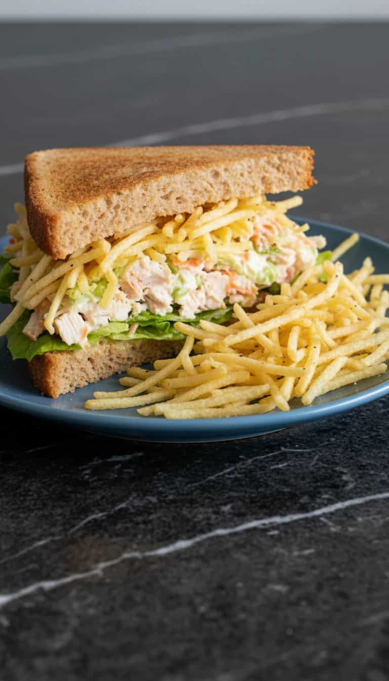 Foto deliciosa de Sanduíche de Batata Palha e Ricota pronta para servir - Lanches de Padaria