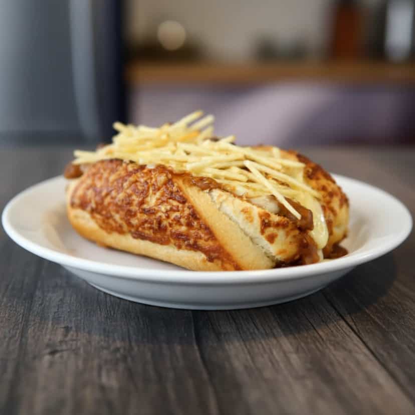 Foto deliciosa de Sanduíche de Cubos de Filé ao Catupiry pronta para servir - Salgadinhos