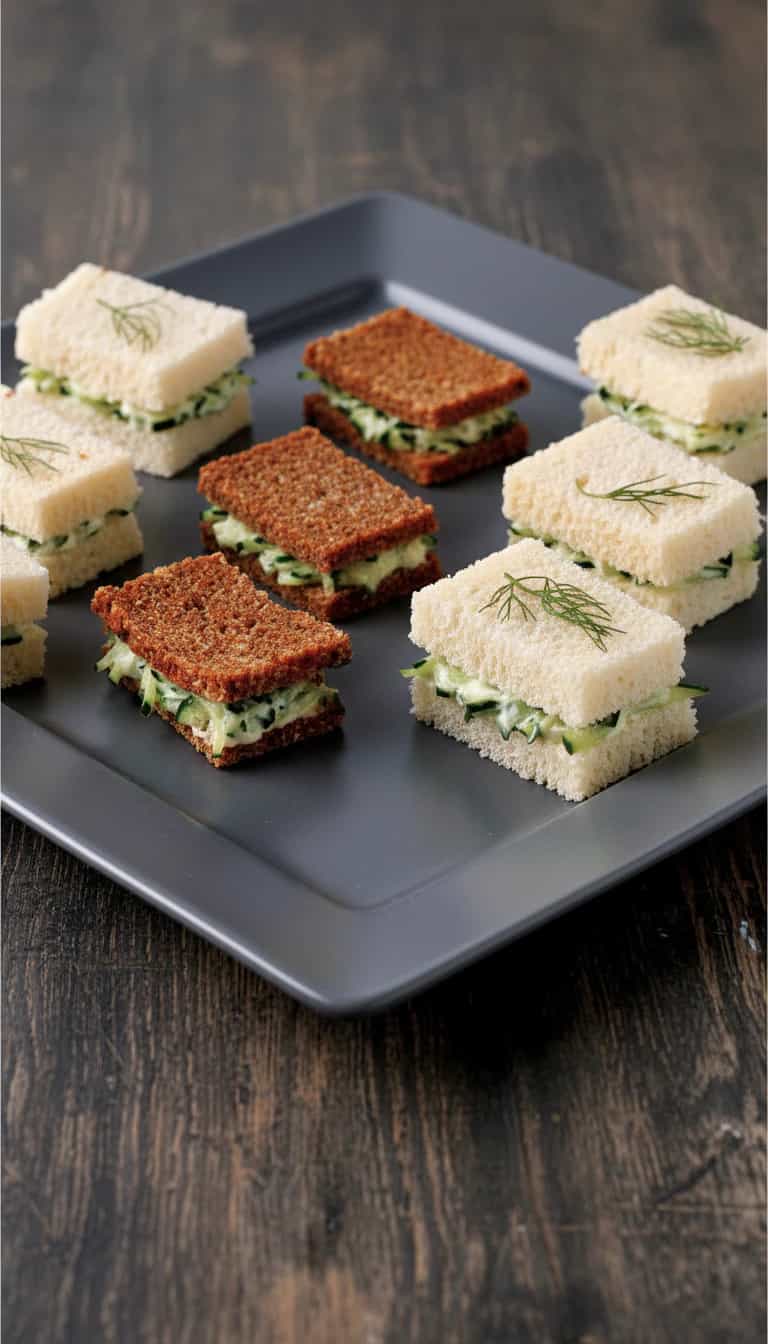 Foto deliciosa de Sanduíche de Pepino Japonês pronta para servir - Snacks Naturais