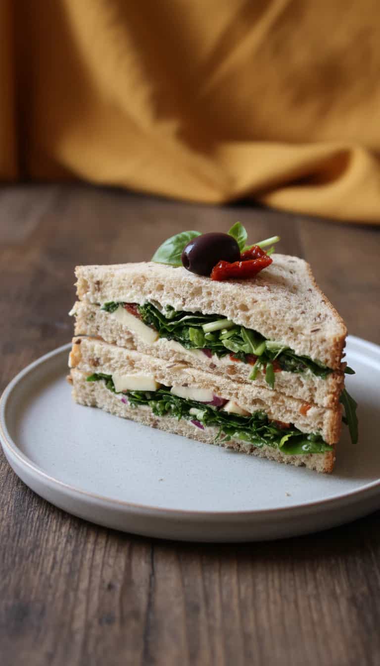 Foto deliciosa de Sanduíche de Rúcula e Tomate Seco pronta para servir - Outras Receitas