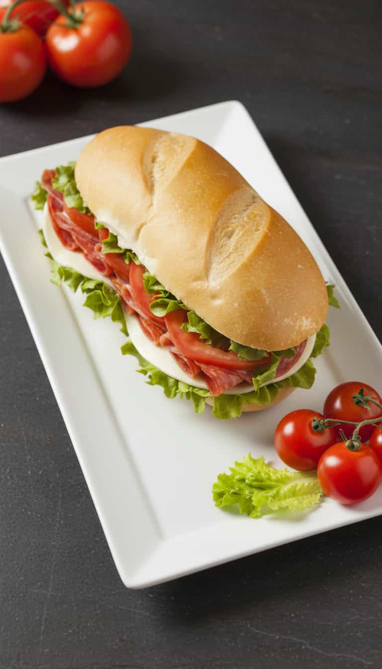 Foto deliciosa de Sanduíche de Salame pronta para servir - Lanches de Padaria