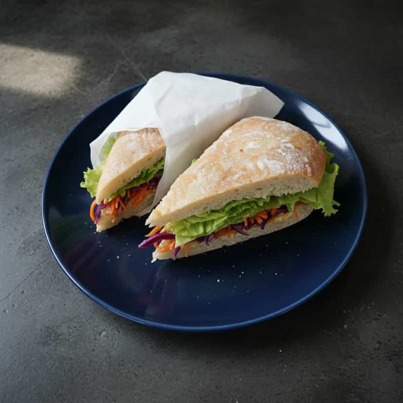 Foto deliciosa de Sanduíche Natural de Ricota pronta para servir - Snacks Naturais