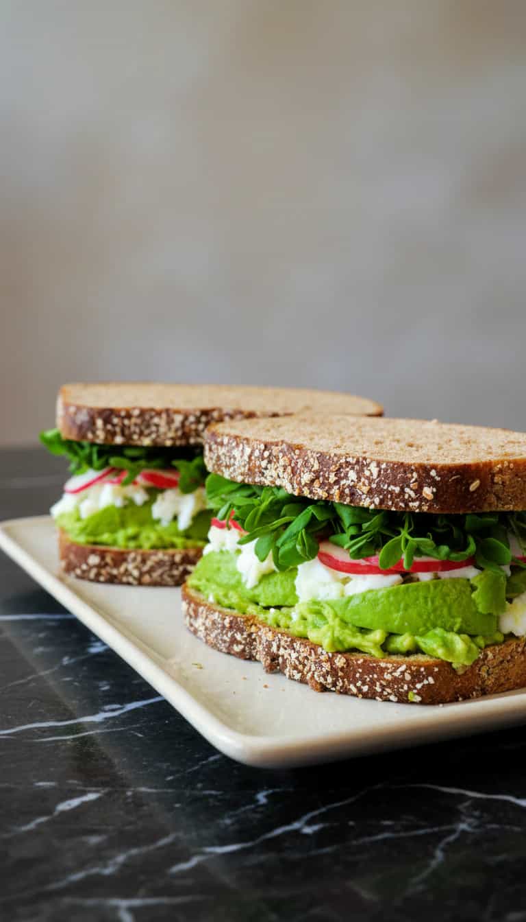 Foto deliciosa de Sanduíche Natural Integral pronta para servir - Snacks Naturais
