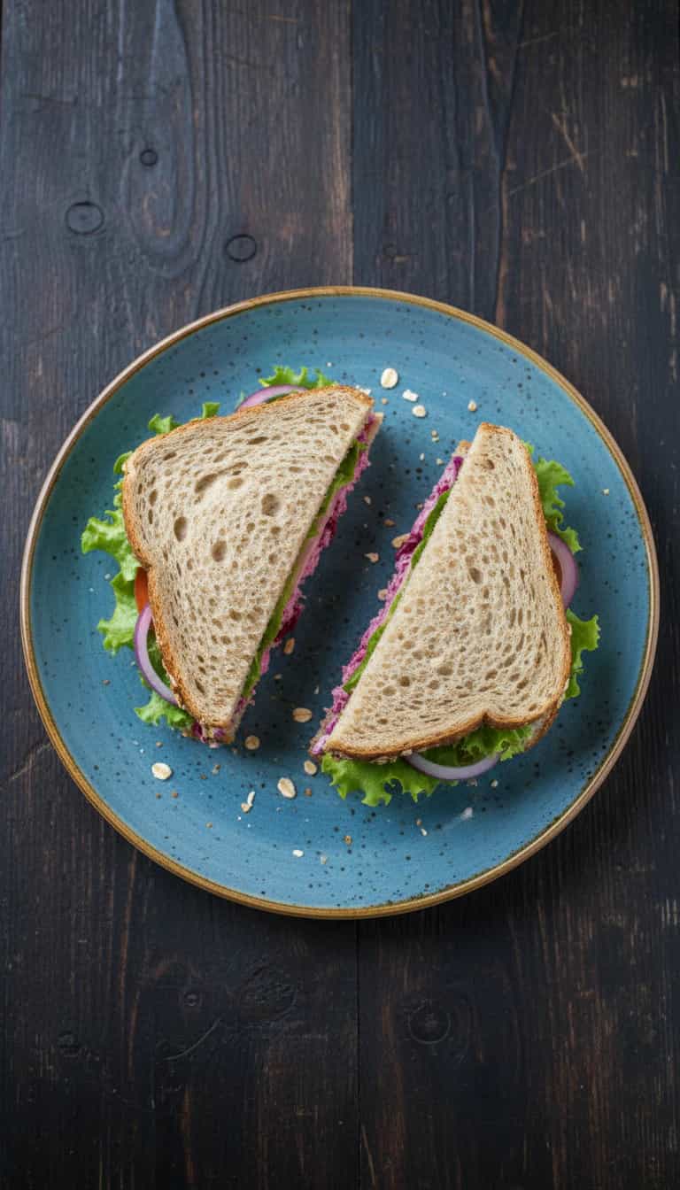 Foto deliciosa de Sanduíche Rosa de Ricota pronta para servir - Lanches de Padaria