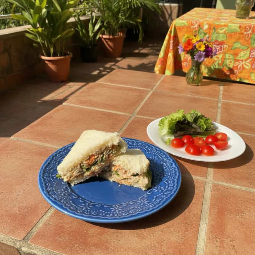 Foto deliciosa de Sanduíche Vegano de Feijão-Fradinho pronta para servir - Pastas & Patês