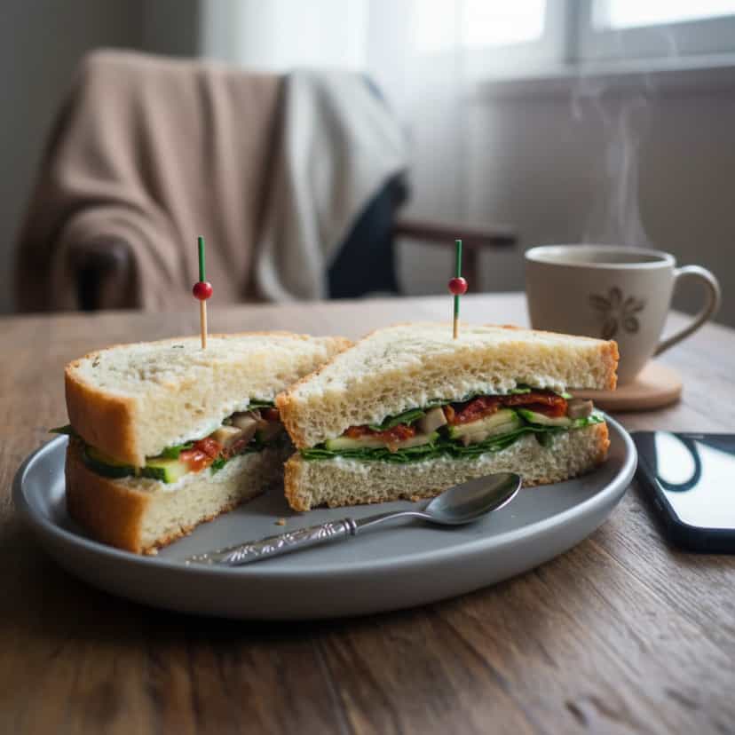 Foto deliciosa de Sanduíche Vegetariano Caprese pronta para servir - Outras Receitas