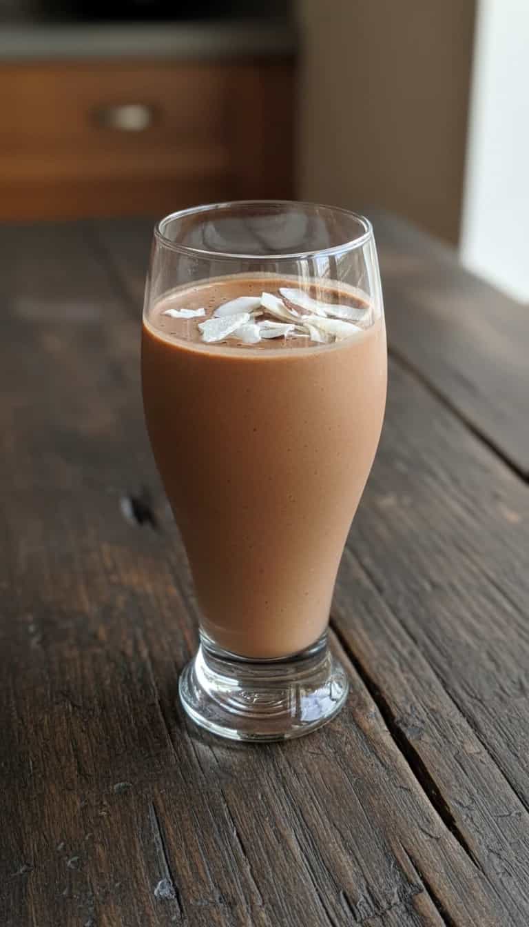 Foto deliciosa de Smoothie Cremoso de Abacate com Cacau pronta para servir - Sucos & Smoothies