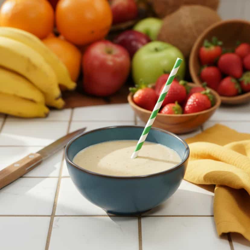 Foto deliciosa de Smoothie de banana pronta para servir - Sucos & Smoothies