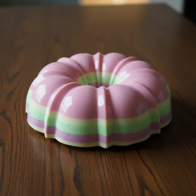 Foto deliciosa de Sobremesa Arco-Íris de Gelatina pronta para servir - Pudins & Cremes