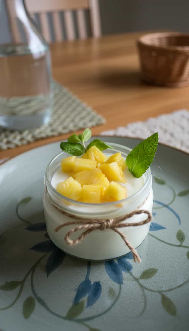 Foto deliciosa de Sobremesa de Abacaxi Cremosa pronta para servir - Pudins & Cremes