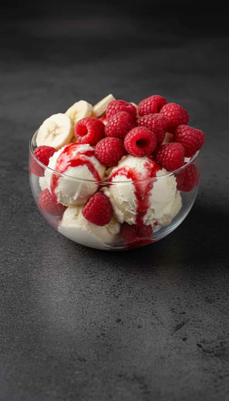 Foto deliciosa de Sobremesa Gelada de Framboesa pronta para servir - Doces Gelados & Sorvetes