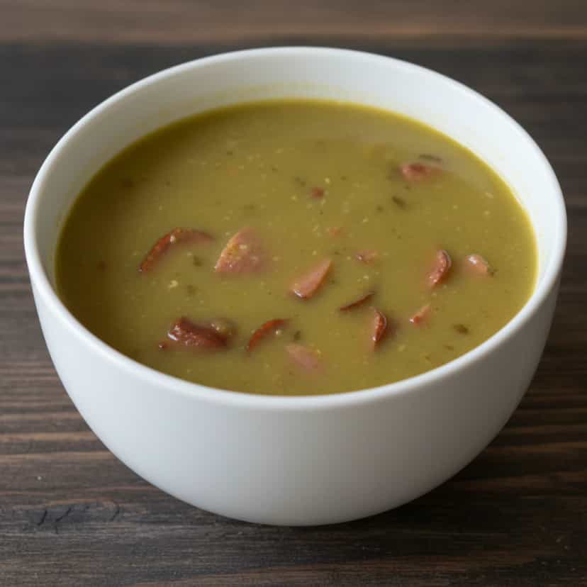 Foto deliciosa de Sopa Cremosa de Ervilha com Carne pronta para servir - Sopas & Caldos