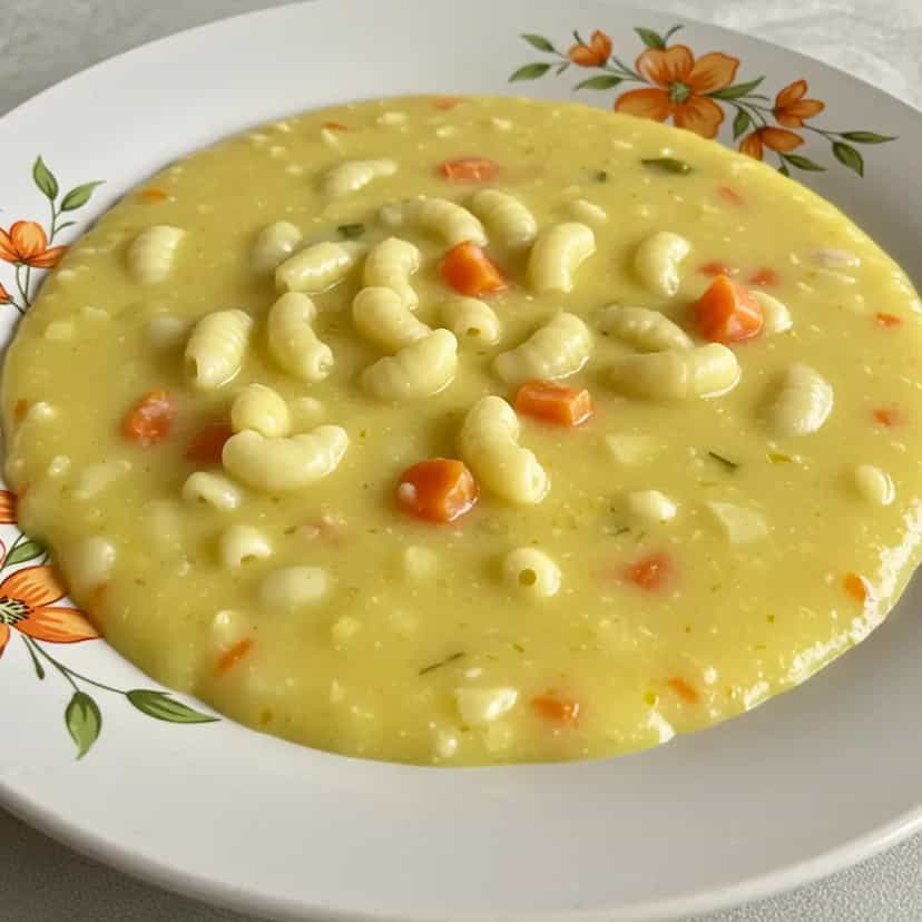 Foto deliciosa de Sopa cremosa de frango com legumes pronta para servir - Sopas & Caldos