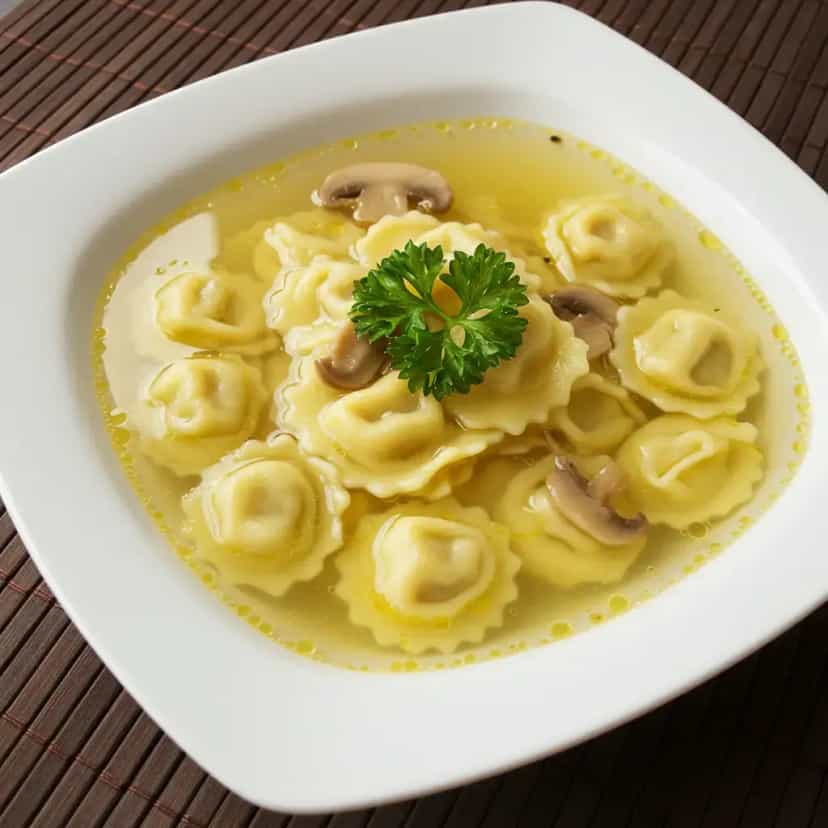 Foto deliciosa de Sopa de Capeletti Caseira pronta para servir - Sopas & Caldos