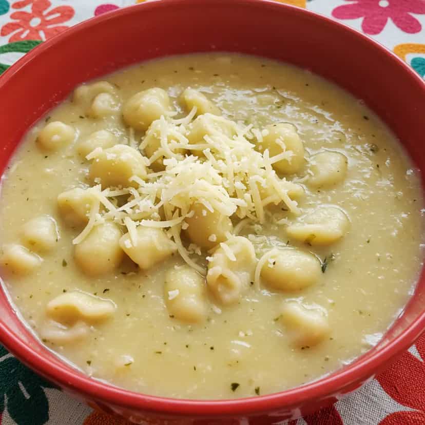 Foto deliciosa de Sopa de Capeletti de Frango pronta para servir - Sopas & Caldos