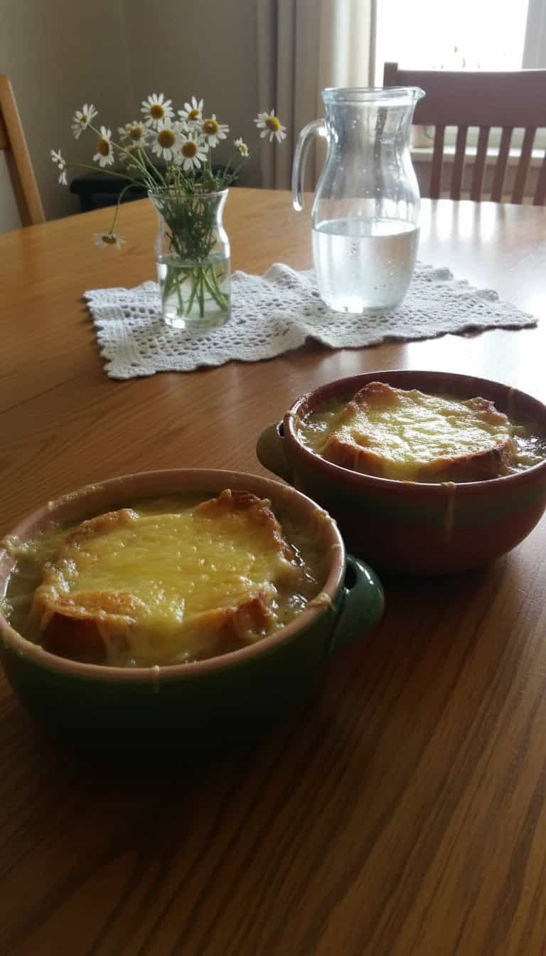Foto deliciosa de Sopa de Cebola Gratinada pronta para servir - Sopas & Caldos