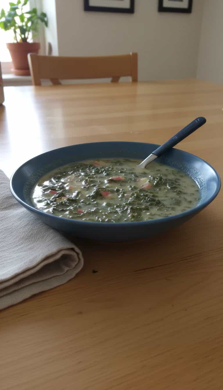 Foto deliciosa de Sopa de Espinafre Light pronta para servir - Sopas & Caldos