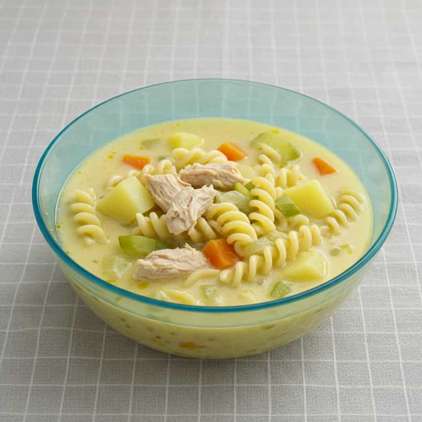 Foto deliciosa de Sopa de Frango e Legumes Caseira pronta para servir - Sopas & Caldos