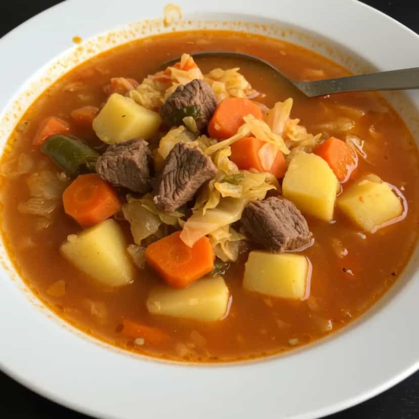 Foto deliciosa de Sopa de Legumes com Alcatra pronta para servir - Sopas & Caldos