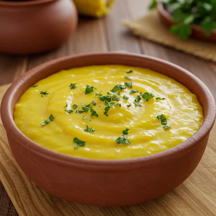 Foto deliciosa de Sopa de milho pronta para servir - Sopas & Caldos