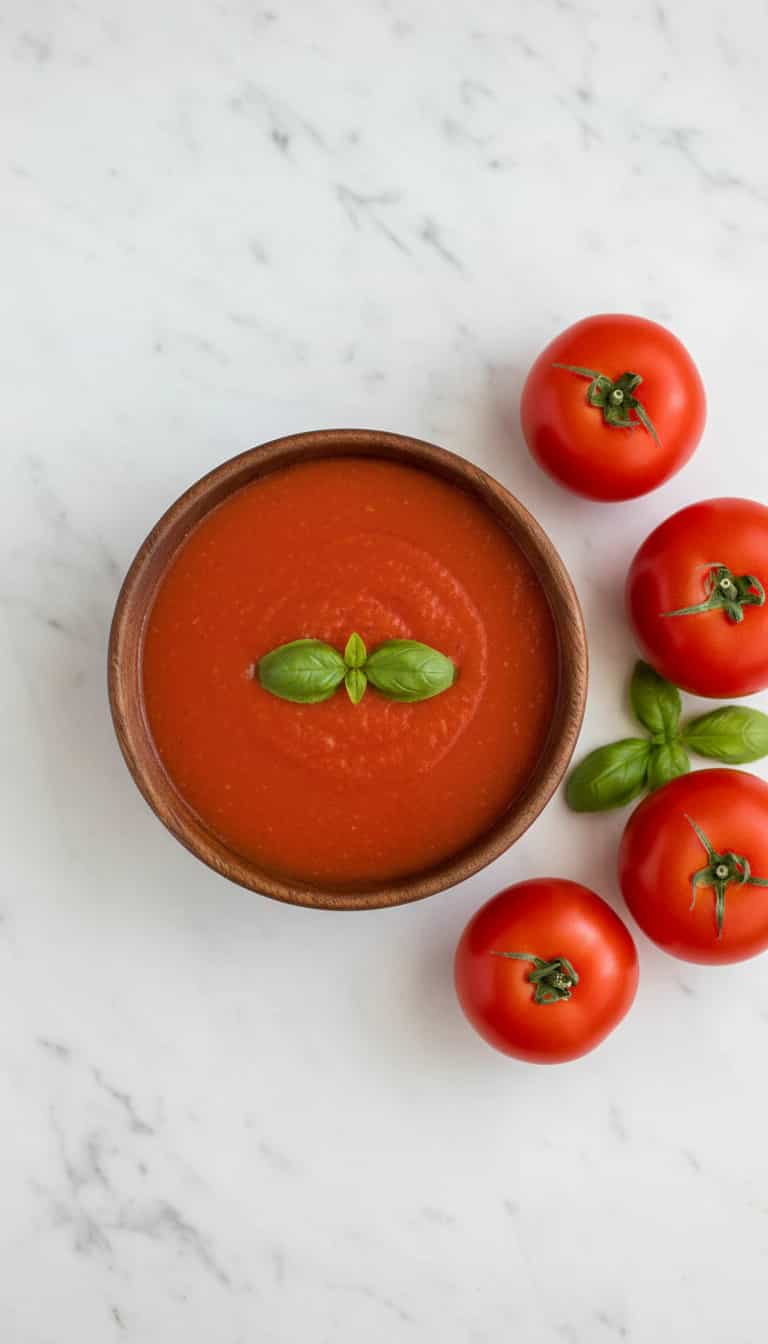 Foto deliciosa de Sopa de Tomate pronta para servir - Sopas & Caldos