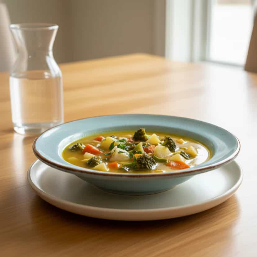 Foto deliciosa de Sopa Nutritiva de Legumes e Verduras pronta para servir - Sopas & Caldos