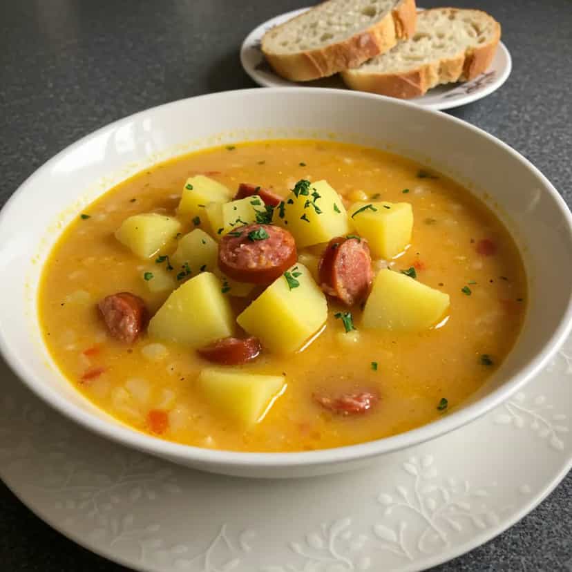 Foto deliciosa de Sopão de Linguiça e Batata pronta para servir - Sopas & Caldos
