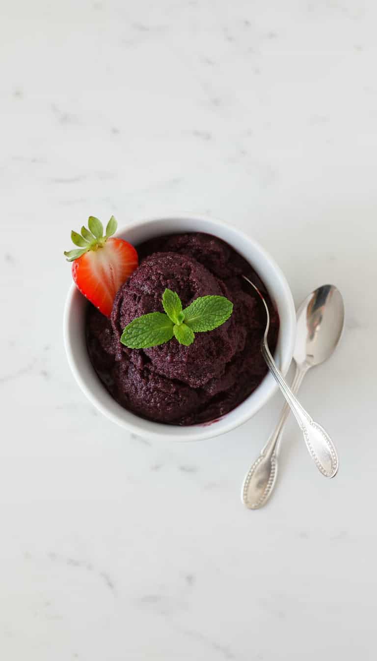 Foto deliciosa de Sorvete Cremoso de Açaí com Guaraná pronta para servir - Doces Gelados & Sorvetes