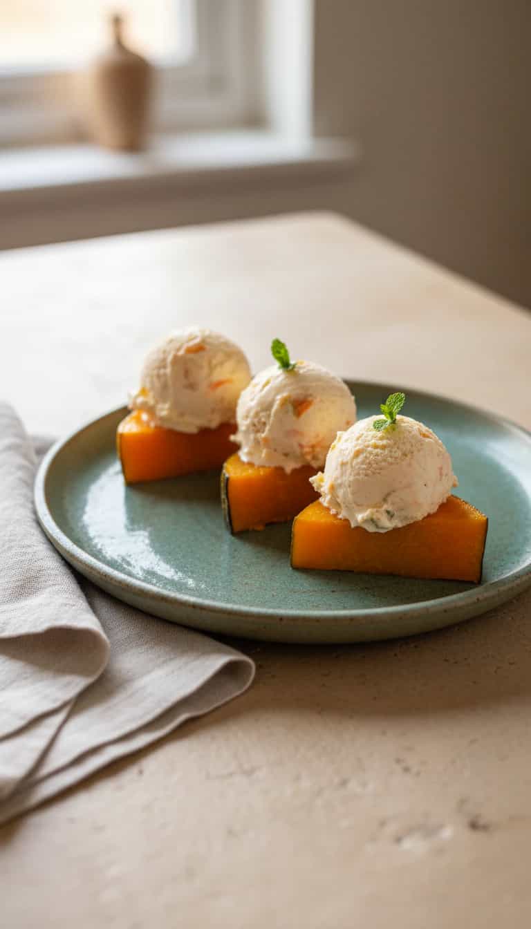 Foto deliciosa de Sorvete Cremoso de Carambola pronta para servir - Doces Gelados & Sorvetes
