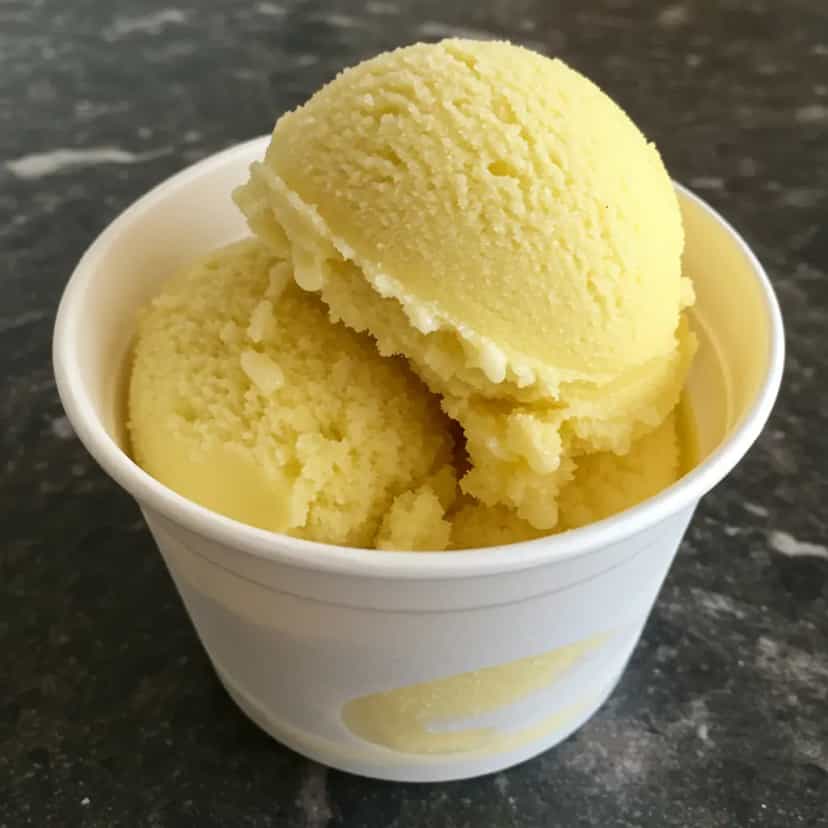 Foto deliciosa de Sorvete Cremoso de Guaraná pronta para servir - Doces Gelados & Sorvetes