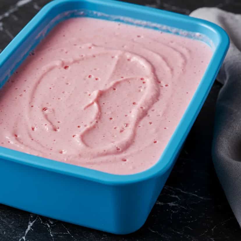 Foto deliciosa de Sorvete de Morango Cremoso pronta para servir - Doces Gelados & Sorvetes