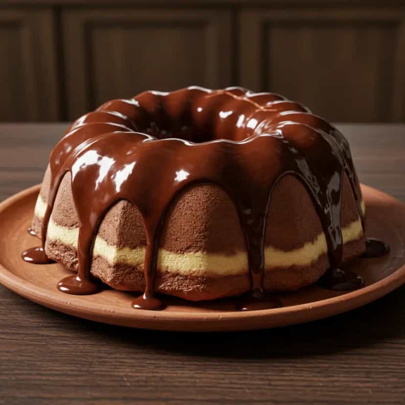 Foto deliciosa de Sorvete de Pudim de Chocolate pronta para servir - Doces Gelados & Sorvetes