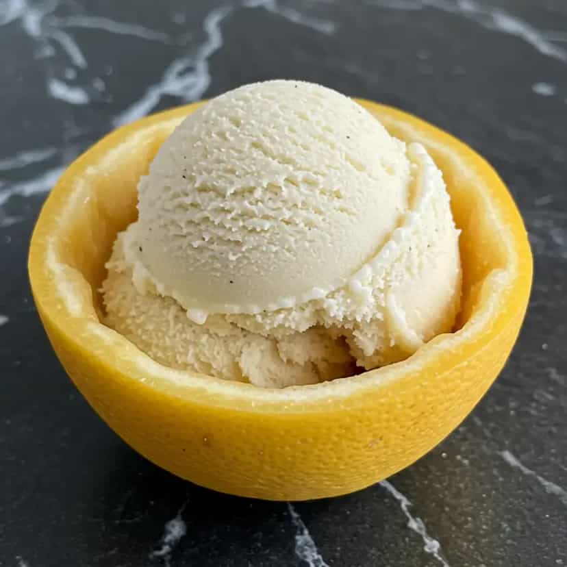 Foto deliciosa de Sorvete Vegano de Maracujá Cremoso pronta para servir - Doces Gelados & Sorvetes