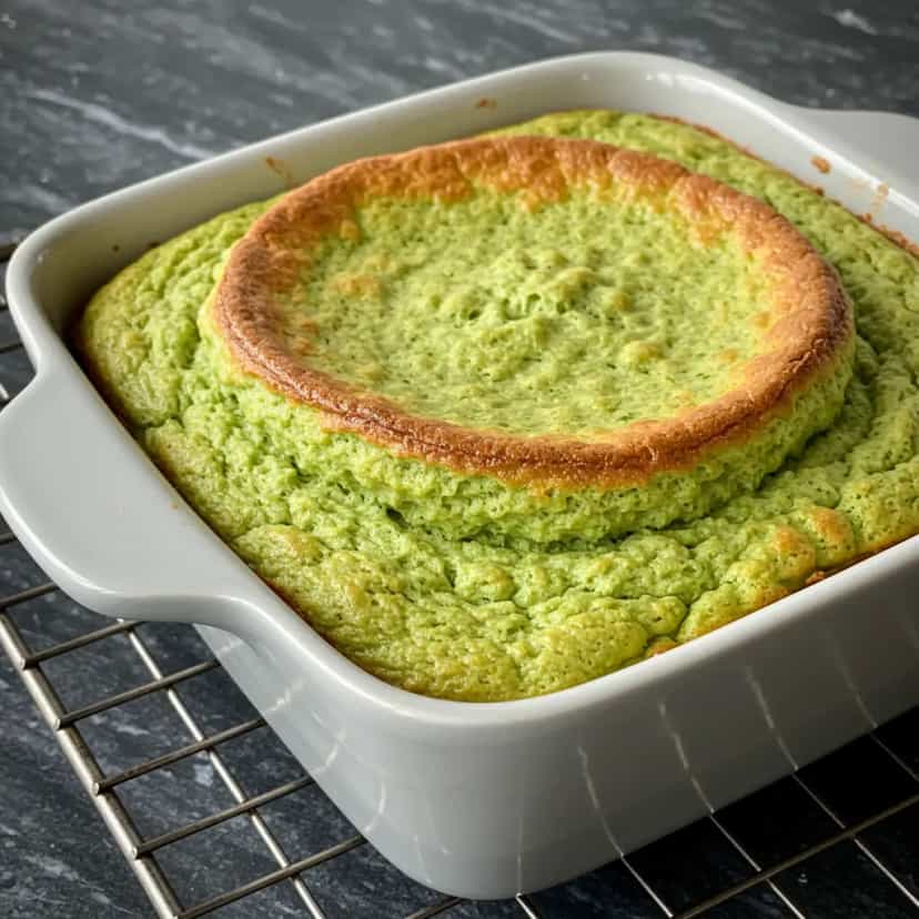 Foto deliciosa de Soufflé Cremoso de Ervilha pronta para servir - Almoço & Jantar