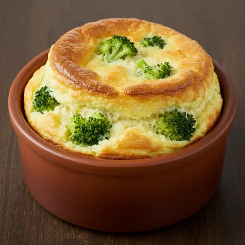 Foto deliciosa de Soufflé de Atum cremoso com Brócolis pronta para servir - Peixes & Frutos do Mar