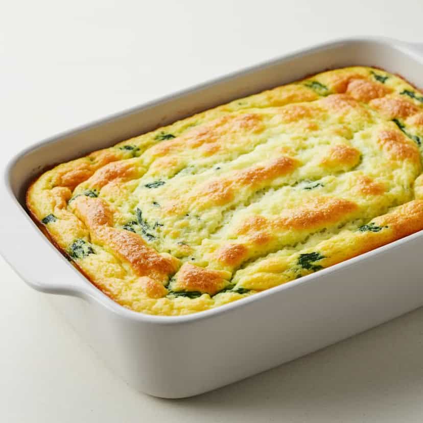 Foto deliciosa de Soufflé de Espinafre pronta para servir - Almoço & Jantar