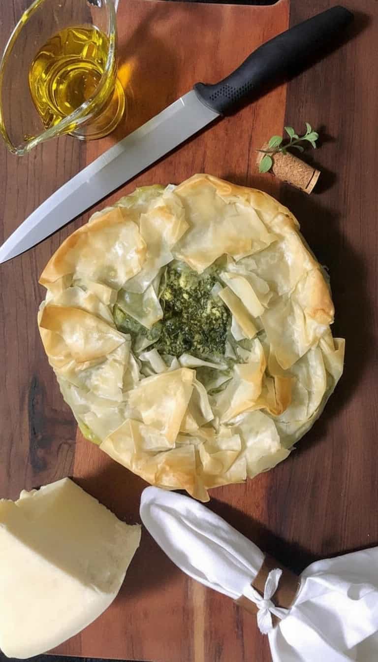 Foto deliciosa de Spanakopita de Espinafre pronta para servir - Tortas Salgadas