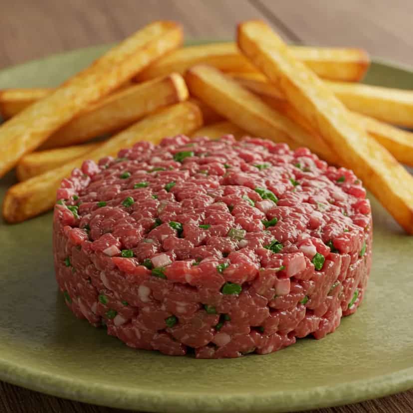 Foto deliciosa de Steak Tartar Clássico pronta para servir - Carnes & Frango