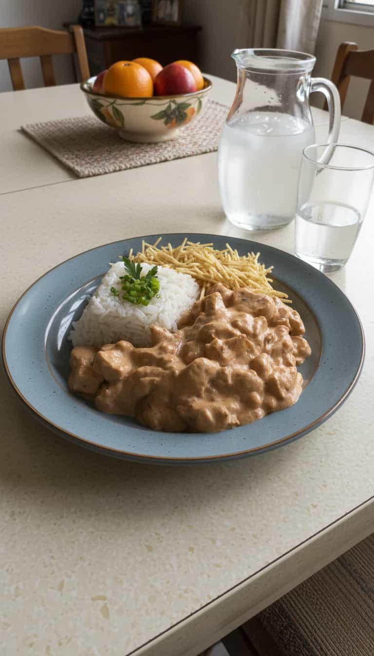 Foto deliciosa de Strogonoff de Alcatra Rápido e Cremoso pronta para servir - Outras Receitas