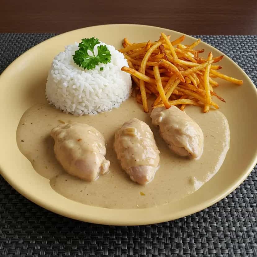 Foto deliciosa de Strogonoff de Frango Cremoso pronta para servir - Carnes & Frango