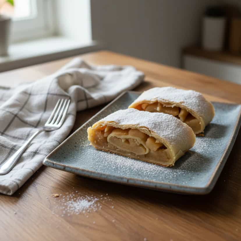 Foto deliciosa de Strudel de Maçã pronta para servir - Tortas & Tortinhas
