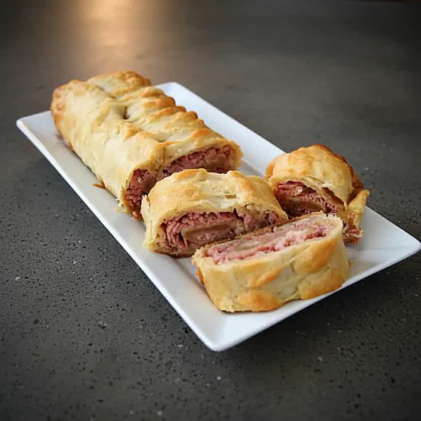 Foto deliciosa de Strudel Salgado de Pizza pronta para servir - Salgadinhos